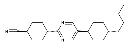 反,反-4-[5-(4-丁基环己基)-2-嘧啶基]环己腈 结构式