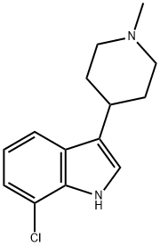 7-氯-3-(1-甲基-4-哌啶基)吲哚 结构式