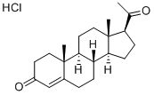 孕甾-4-烯-3,20-二酮盐酸盐 结构式