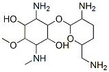 2-amino-3-[3-amino-6-(aminomethyl)oxan-2-yl]oxy-6-methoxy-5-methylamin o-cyclohexane-1,4-diol 结构式