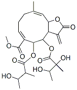 methyl (4E,8E)-2-(2,3-dihydroxy-2-methyl-butanoyl)oxy-3-(3-hydroxy-2-m ethyl-butanoyl)oxy-8-methyl-13-methylidene-12-oxo-11-oxabicyclo[8.3.0] trideca-4,8-diene-4-carboxylate 结构式