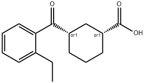 CIS-3-(2-ETHYLBENZOYL)CYCLOHEXANE-1-CARBOXYLIC ACID 结构式
