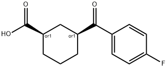 CIS-3-(4-FLUOROBENZOYL)CYCLOHEXANE-1-CARBOXYLIC ACID 结构式