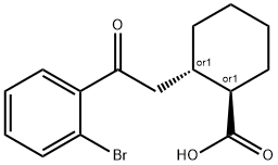 (1R,2S)-2-(2-(2-溴苯基)-2-氧乙基)环己烷-1-羧酸 结构式