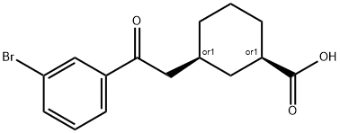 (1R,3S)-3-(2-(3-溴苯基)-2-氧乙基)环己烷-1-羧酸 结构式