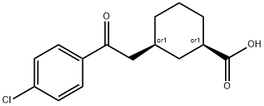 (1S,3R)-3-(2-(4-氯苯基)-2-氧乙基)环己烷-1-羧酸 结构式