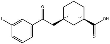 (1S,3R)-3-(2-(3-碘苯基)-2-氧乙基)环己烷-1-羧酸 结构式