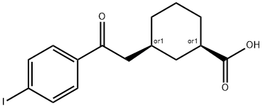 (1S,3R)-3-(2-(4-碘苯基)-2-氧乙基)环己烷-1-羧酸 结构式