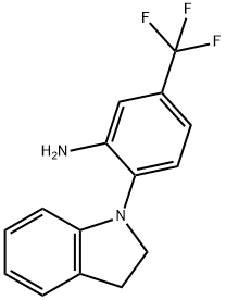 2-(2,3-Dihydro-1H-indol-1-yl)-5-(trifluoromethyl)-phenylamine 结构式