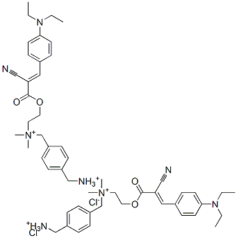 bis[[2-[[2-cyano-3-[4-(diethylamino)phenyl]-1-oxoallyl]oxy]ethyl]dimethyl(p-xylene-alpha,alpha'-diammonium)] dichloride 结构式