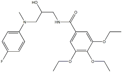 3,4,5-triethoxy-N-[3-[(4-fluorophenyl)-methyl-amino]-2-hydroxy-propyl] benzamide 结构式