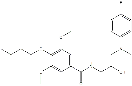 4-Butoxy-3,5-dimethoxy-N-(3-((4-fluorophenyl)methylamino)-2-hydroxypro pyl)benzamide 结构式