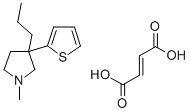 1-Methyl-3-propyl-3-(2-thienyl)pyrrolidine (E)-2-butenedioate 结构式