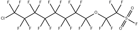 2-[(8-氯-1,1,2,2,3,3,4,4,5,5,6,6,7,7,8,8-十六氟辛基)氧基]-1,1,2,2-四氟乙烷磺酰 结构式