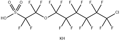 2-[(6-氯-1,1,2,2,3,3,4,4,5,5,6,6-十二氟己基)氧基]-1,1,2,2-四氟乙烷磺酸钾 结构式