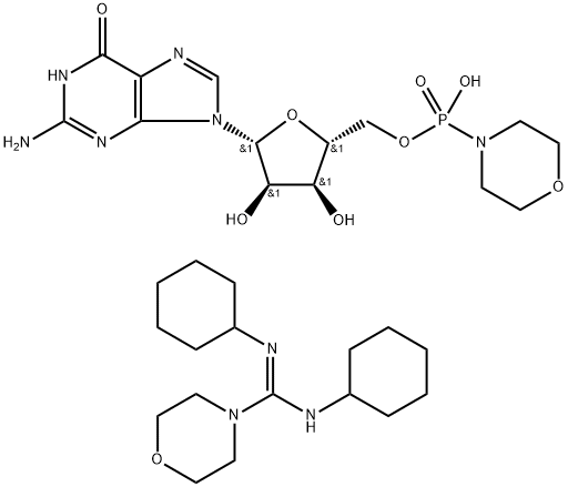 GUANOSINE 5'-MONOPHOSPHOMORPHOLIDATE 4-MORPHOLINE-N,N'-DICYCLOHEXYLCARBOXAMIDINE SALT 结构式