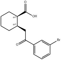 (1R,2R)-2-(2-(3-溴苯基)-2-氧乙基)环己烷-1-羧酸 结构式