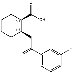 CIS-2-[2-(3-FLUOROPHENYL)-2-OXOETHYL]CYCLOHEXANE-1-CARBOXYLIC ACID 结构式