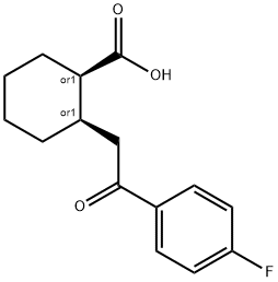 (1R,2R)-2-(2-(4-氟苯基)-2-氧乙基)环己烷-1-羧酸 结构式