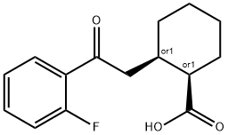 (1R,2R)-2-(2-(2-氟苯基)-2-氧乙基)环己烷-1-羧酸 结构式