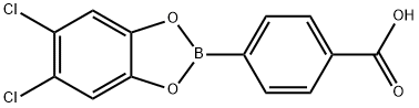 4-(5,6-Dichloro-1,3,2-benzodioxaborol-2-yl)benzoic acid 结构式