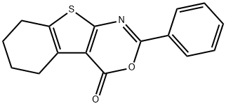 5,6,7,8-Tetrahydro-2-phenyl-4H-[1]benzothieno[2,3-d][1,3]<br>oxazin-4-one 结构式