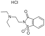 2-(2-(Diethylamino)ethyl)-1,2-benzisothiazol-3(2H)-one 1,1-dioxide hyd rochloride 结构式