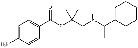 2-(1-Cyclohexylethylamino)-1,1-dimethylethyl=p-aminobenzoate 结构式