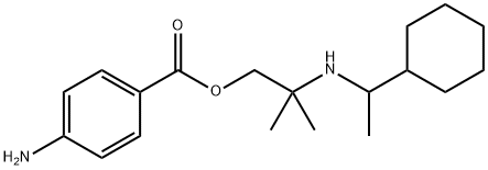 2-(1-Cyclohexylethylamino)-2,2-dimethylethyl=p-aminobenzoate 结构式