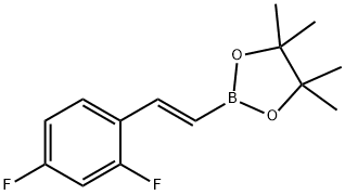 反式-2-(2,4-二氟苯基)乙烯基硼酸频那醇酯 结构式