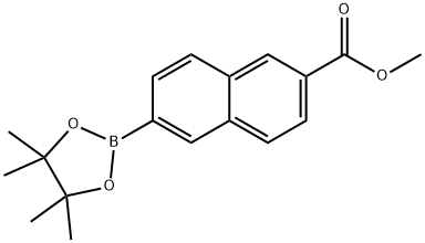 6-(4,4,5,5-四甲基-1,3,2-二氧杂硼杂环戊烷-2-基)-2-萘甲酸甲酯 结构式
