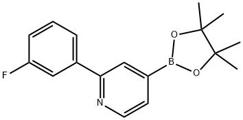 2-(3-FLUOROPHENYL) PYRIDINE-4-BORONIC ACID PINACOL ESTER 结构式