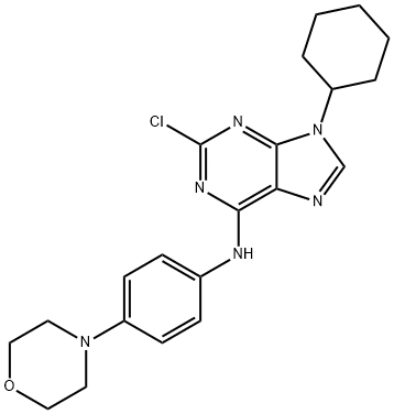2-氯-9-环己基-N-[4-(4-吗啉基)苯基]-9H-嘌呤-6-胺 结构式
