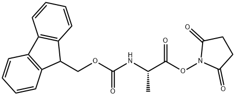 N-芴甲氧羰基-L-丙氨酸琥珀酰亚胺酯 结构式
