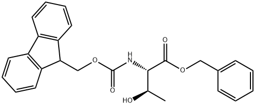 N-[(9H-芴-9-甲氧基)羰基]-L-苏氨酸苯基甲酯 结构式