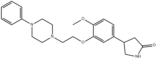 4-[4-methoxy-3-[2-(4-phenyl-1-piperazinyl)ethoxy]phenyl]pyrrolidin-2-one 结构式