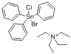 Ethanaminium, N,N,N-triethyl-, (TB-5-12)-bromochlorotriphenylstannate( 1-) 结构式