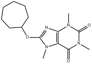 8-Cycloheptyloxy-3,7-dihydro-1,3,7-trimethyl-1H-purine-2,6-dione 结构式
