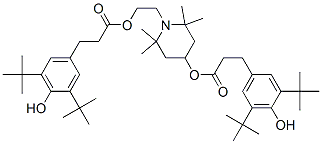 4-[3-(3,5-二-T-丁基-4-羟苯基)丙酰基氧基]-1-[2-[3-(3,5-二-T-丁基-4-羟苯基)丙酰基氧基]乙基-2,2,6,6-四甲基]哌啶 结构式