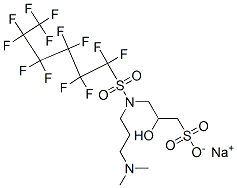 sodium 3-[[3-(dimethylamino)propyl][(tridecafluorohexyl)sulphonyl]amino]-2-hydroxypropanesulphonate 结构式