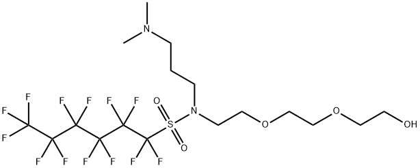 N-(3-dimethylaminopropyl)-1,1,2,2,3,3,4,4,5,5,6,6,6-tridecafluoro-N-[2 -[2-(2-hydroxyethoxy)ethoxy]ethyl]hexane-1-sulfonamide 结构式