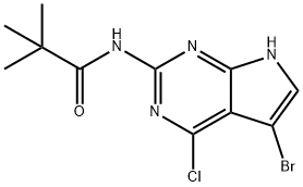 Propanamide, N-(5-bromo-4-chloro-7H-pyrrolo[2,3-d]pyrimidin-2-yl)-2,2-dimethyl- 结构式