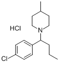 1-(1-(p-Chlorophenyl)butyl)-4-methylpiperidine hydrochloride 结构式