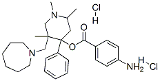 [5-(azepan-1-ylmethyl)-1,2,5-trimethyl-4-phenyl-4-piperidyl] 4-aminobe nzoate dihydrochloride 结构式