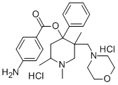 4-Piperidinol, 5-morpholinomethyl-4-phenyl-1,2,5-trimethyl-, p-aminobe nzoate, dihydrochloride 结构式