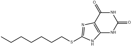 8-Heptylthio-3,7-dihydro-1H-purine-2,6-dione 结构式