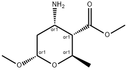 2H-Pyran-3-carboxylicacid,4-aminotetrahydro-6-methoxy-2-methyl-,methylester,(2alpha,3beta,4beta,6beta)- 结构式