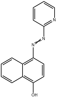 4-(2-吡啶基二氮烯基)-1-萘酚 结构式