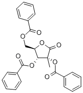 2,3,5-三苯甲酰氧基-2-C-甲基-D-核糖酸-1,4-内酯 结构式