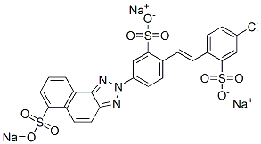 4-Chloro-4'-[6-sodiooxysulfonyl-2H-naphtho[1,2-d]triazol-2-yl]-2,2'-stilbenedisulfonic acid disodium salt 结构式
